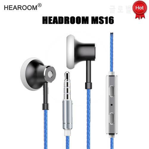 HEADROOM MS16 Earphone with Mic Sports Running Music HIFI Headset Women Man Earplugs Stereo Bass for iPhone 7 Android MP3 Player