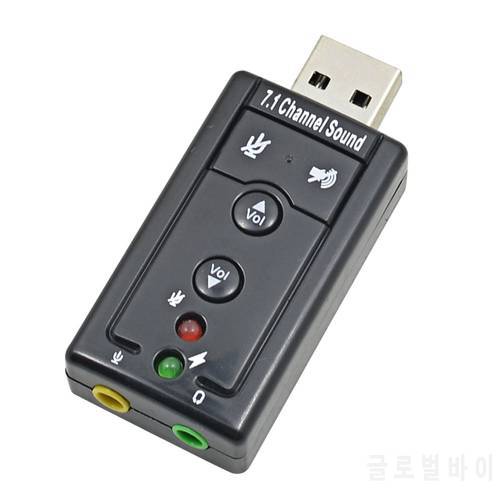 Mini External USB Sound Card 7.1 Channel 3D Audio Adapter Converter +3.5mm Headset Microphone for PC Computer Desktop Notebook