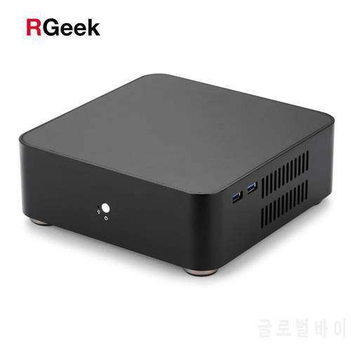 RGEEK L65 All Aluminum Chassis Small Desktop Computer Case PSU HTPC Mini itx pc with Power Supply