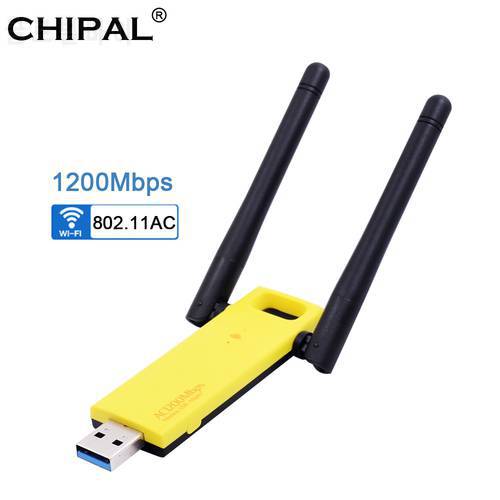 CHIPAL 5G 2.4G 1200Mbps Wireless Network Card External USB 3.0 WiFi Adapter LAN Wi-Fi Receiver Dongle 802.11ac/n for PC Computer