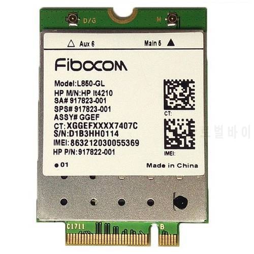 4G WWAN card for Fibocom L850-GL LT4210 M.2 917823-001 LTE-FDD/LTE-TDD/WCDMA 4G cat9 wireless module HP probook 430 440 450 G5