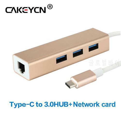 3 Ports USB 3.0 Hub USB 3.1 Type-C Male To 10/100/1000Mbps Gigabit Ethernet LAN Network Card RJ45 Adapter For Macbook