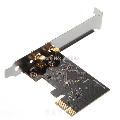 Dual-Band 1200Mbps PCI-E Wireless WiFi Adapter 802.11 AC PCI Express Network Card 2.4/5GHz High Gain 2*6dBi Antennas for Desktop