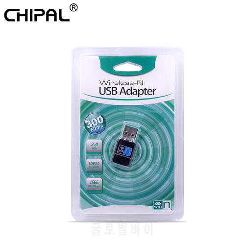 CHIPAL Mini USB Wifi Wireless RTL8192 Internet Adapter 300Mbps 802.11 b/g/n Network Card LAN Dongle For PC Computer Desktop