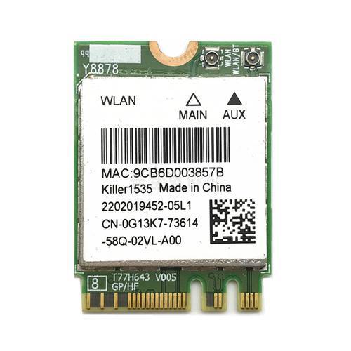 killer 1535 867Mbps Support Bluetooth 4.1 NGFF M.2 WiFi Network Card for GE72/GT72/GT80/GS60/GE62P651SE/SG/P650S/T5