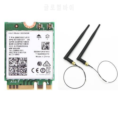 Wireless-AC 8265 867Mbps 802.11 AC Dual Band Desktop WiFi Adapter PCI Express Card for Intel 8265AC 5GHz WiFi + Bluetooth 4.2