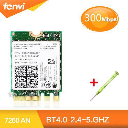 Dual Band Wireless-N For Intel 7260NGW AN 7260 NGFF Wifi Bluetooth 4.0 Mini Wlan Card Support HP/Asus/Acer/Dell/Toshiba Laptop
