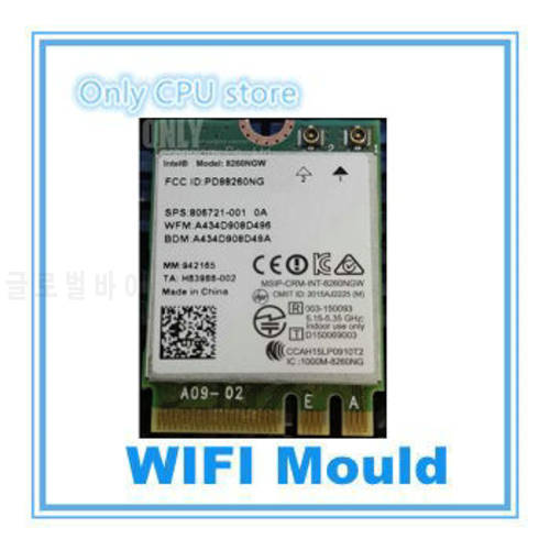 Dual Band For Intel Wireless-AC 8260 8260NGW NGFF 2x2 WIFI 802.11ac 867Mbps Wi-Fi + Bluetooth 4.2 Wlan Card Windows 7 8 10