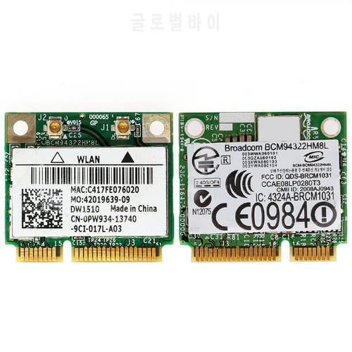 Mini PCI-E BCM94322HM8L DW1510 Dual Band 300M Wireless Card For DELL E5500 E4200 C26