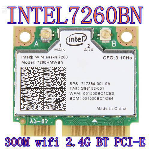Intel Wireless-n 7260 7260hmw Bn Half Mini Pci-e Bluetooth Bt Wireless Wifi Card 802.11 B G N 2.4GHz