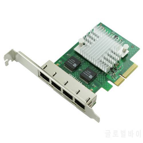 PCIe X4 Quad Port Gigabit Ethernet Server Card 10/100/1000Mbps NHI350AM4 Chipset
