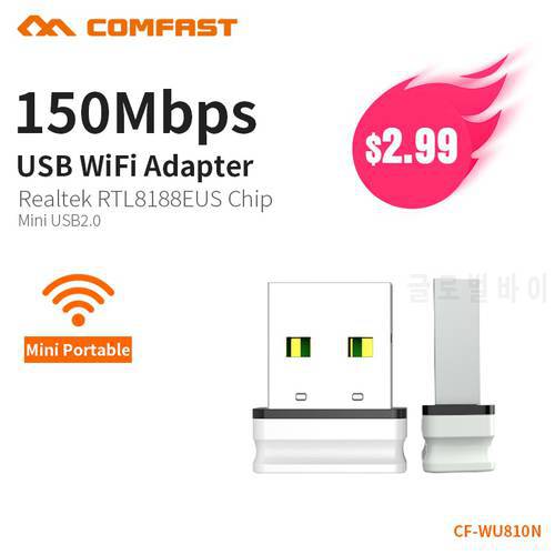 Comfast Mini Network Card Module Laptop 150Mbps USB2.0 Wireless Adapter WIFI Access Points Wireless Dongle RTL8188EU CF-WU810N