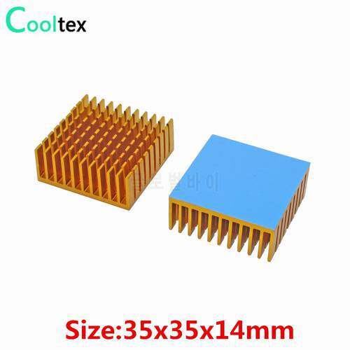 5pcs Aluminum Heatsink Radiator 35x35x14mm Heat Sink For Electronic IC Chip 3D printe Cooling With Thermal Conductive Tape