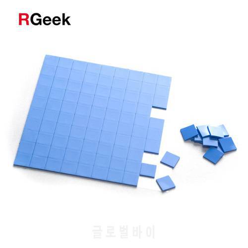 RGEEK 100 Pcs Blue 10mm*10mm GPU CPU Heatsink Cooling Conductivity 6.0 W Silicone Pad Processor Accessories Thermal Pad
