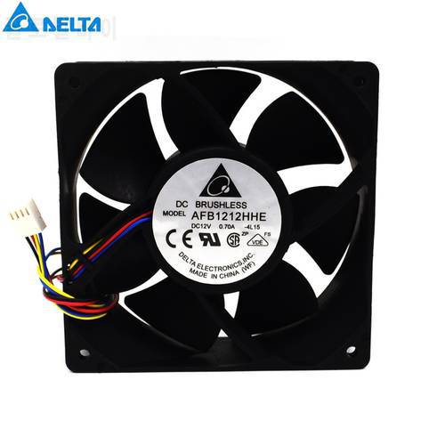 AFB1212HHE 12038 4-wire PWM intelligent temperature control 12V 0.7A 120x120x38MM 120mm cooling fan for Delta