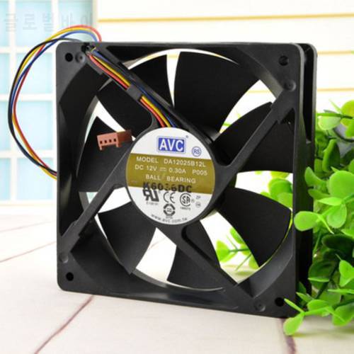 1pcs Free Shipping DA12025B12L, P005 DC 12V 0.30A, 4-wire 4-pin 110mm, 120x120x25mm Server Square cooling fan