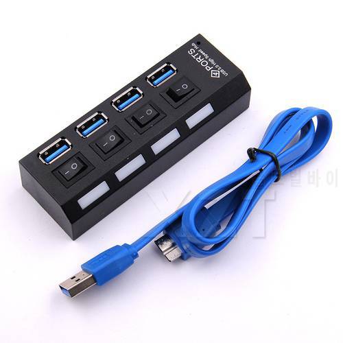 AT Hot Sale USB 3.0 Hub 4 Ports 5Gbps Hub usb Portable USB Hub With On/Off Switch USB Splitter Adapter For PC Laptop