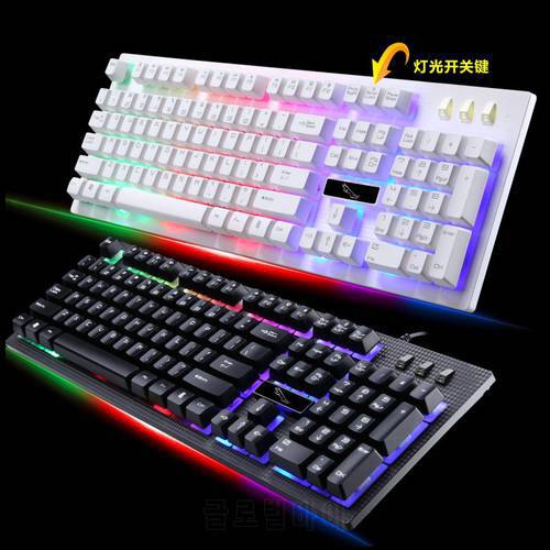 1 Pc Cool Ergonomically-designed 104-Key Wired Keyboard for Home & Office & Computer & Game