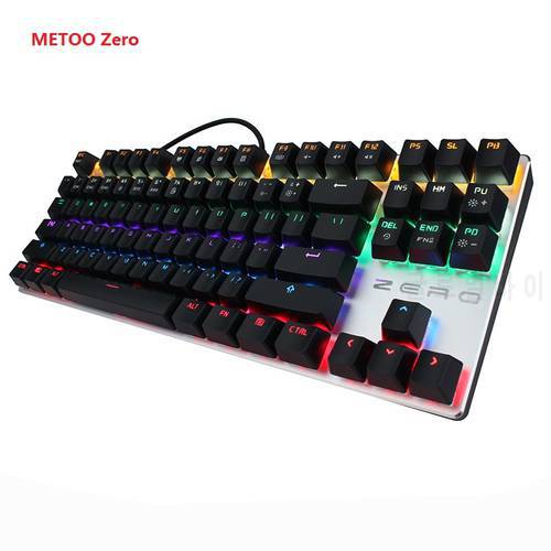 METOO Zero Mechanical 87/104 Keys Black Blue Red Switch Gaming Teclado for Desktop Laptop