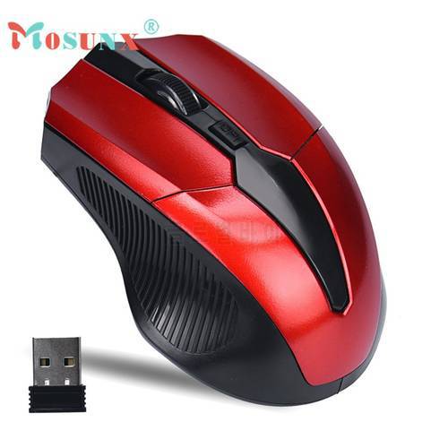 Hot-sale MOSUNX Red Wireless Mouse Gifts Wholesale 2.4GHz Mice Optical Mouse Cordless USB Receiver For Laptop Computer