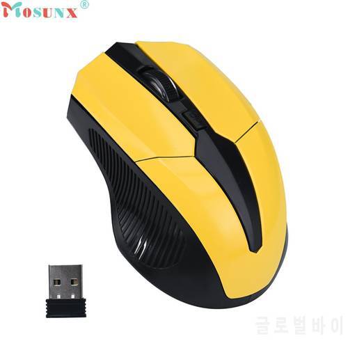 Beautiful Gift New Yellow 2.4GHz Mice Optical Mouse Cordless USB Receiver PC Computer Wireless for Laptop Wholesale Price Jul5