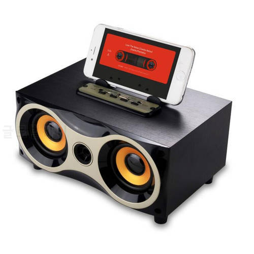 Big Power Wooden Portable HiFi Wireless Bluetooth Speaker FM Radio Amplifier Stereo Sound Box With TF USB Interface