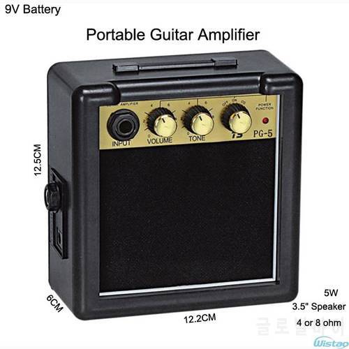 IWISTAO 5W Digital Acoustic Portable Mini Guitar AMP Amplifier Speaker 3.5 Inches No Including 9V Battery Power Supply