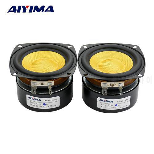 AIYIMA 2Pcs 3 Inch Audio Portable Speakers 4Ohm 25W Glass Fiber Midrange Bass Speaker DIY For Stereo Home Theater Sound System