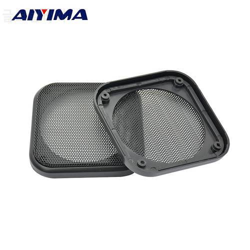 AIYIMA 2Pcs 4 INCH Speaker Grill Mesh Enclosure Protective Cover Replacement Square Net Speaker Accessories