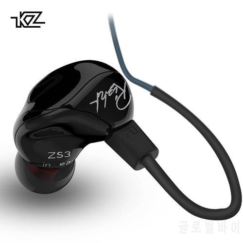 KZ ZS3 Earphones 1DD Dynamic In Ear Monitors Noise Cancelling HiFi Music Sports Earbuds With Microphone For Phones Game Headset