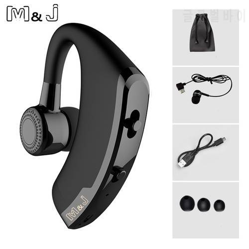M&J V9 Handsfree Business Bluetooth Headphone With Mic Voice Control Wireless Bluetooth Headset For Drive Noise Cancelling
