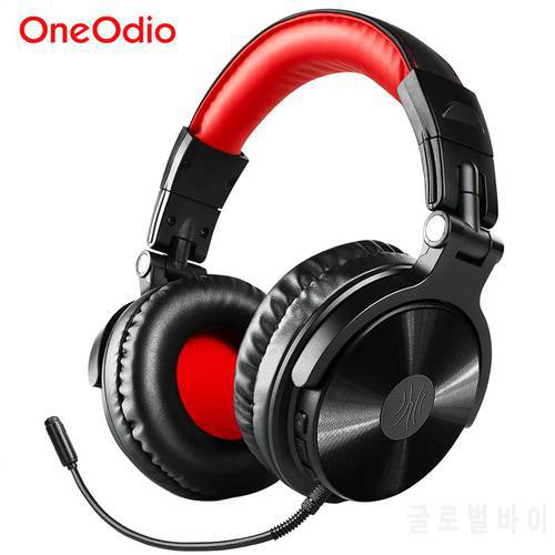 Oneodio Wireless Bluetooth 5.2 Headphones 110Hrs + Stereo Wired Gaming Headset With Boom Microphone For Phone Computer PC Gamer
