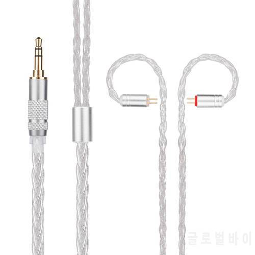 Yinyoo H3 H5 8 Core Upgraded Silver Plated Earphone Cable with MMCX/2Pin for BLON BL-01 BL-03 KZ ASX ZSX EDX DQ6 CCA CA16 CKX