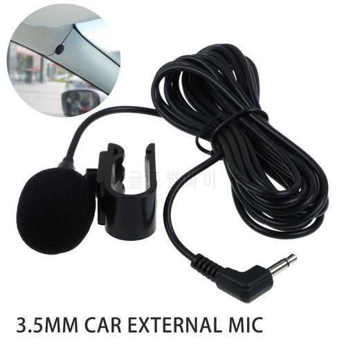 Mayitr 1pc 3.5mm Car External Microphone With U Shape Fixing Clip Sticker for Bluetooth-compatible Enabled Stereo GPS DVD Radio