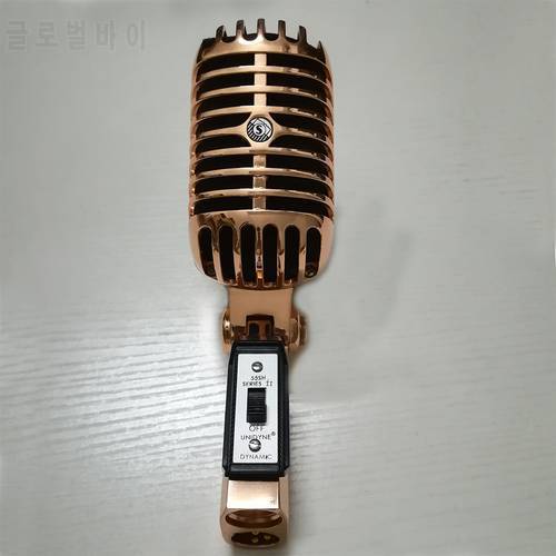 Metal 55SH Microphone Rose Gold Color Vocal Dynamic Retro Vintage Mic 55 sh For Mixer Audio Studio Video Singing Recording