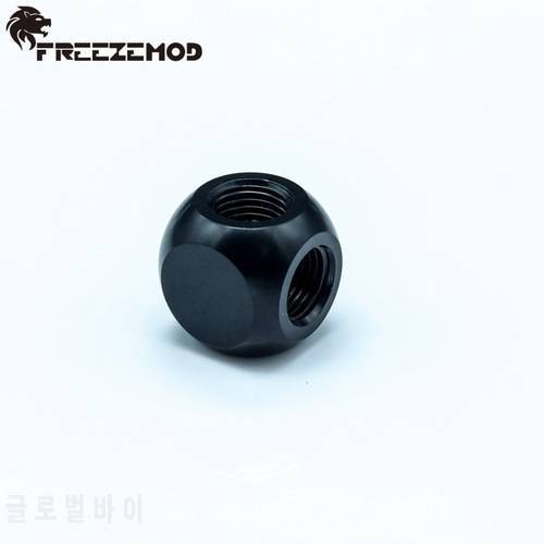 FREEZEMOD G1/4&39&39 cube Black brass 3-way adapter for computer water cooling system computer pc water cooler fitting. HDTD-3STB