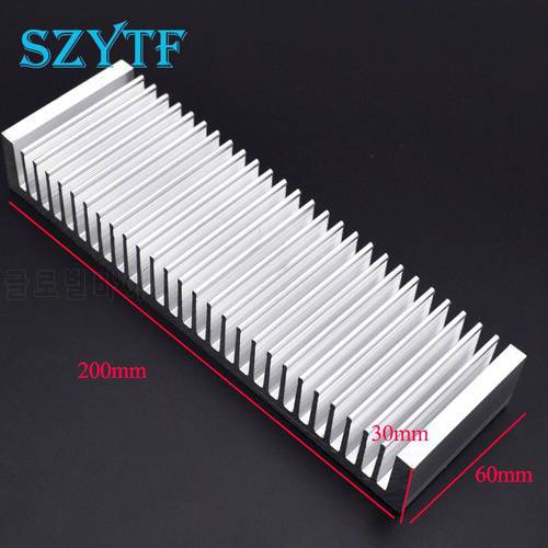 2pcs Heat sink 200*60*30MM (silver) high-quality aluminum heat sink and other special thicker amplifier