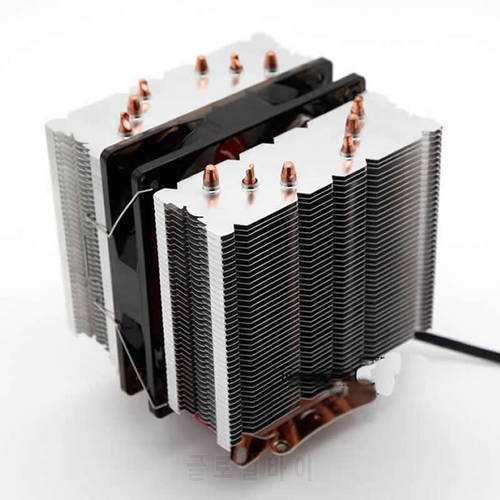 ARSYLID CPU cooler 6 heatpipe dual-tower AVC 12cm 2 fan 4pin PWM cooling for Intel LGA775 115X 1366 2011 for AMD AM3+ AM4 FM2