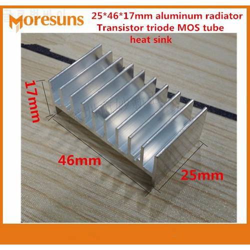 20pcs Electronic radiator 25*46*17mm aluminum radiator Transistor triode MOS tube heat sink