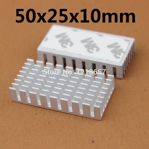 20 pieces lot Aluminum Heatsink Radiator 50x25x10mm Thermal Adhesive Tape LM2596 2577