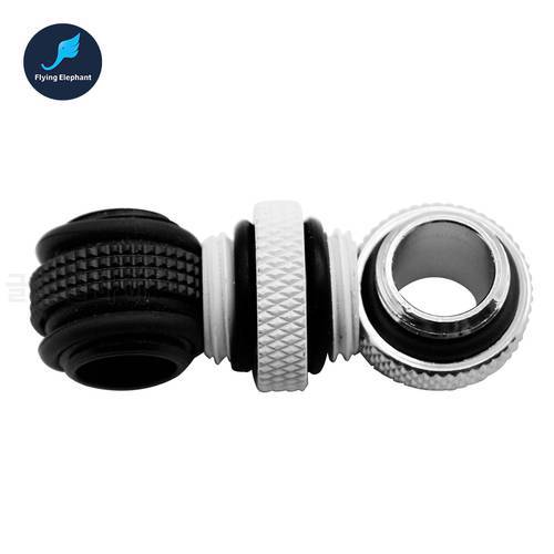 Male Threaded Extender Butt Fitting Mini / Rotatable 360 M-M G1/4&39&39 Thread, Black /Silver