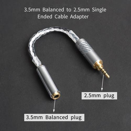 OKCSC 3.5mm Female Stereo Plug to 2.5mm Balance Male Jack OFC Audio Cable Adapter Plated Gold for Car Mp3 Audio Device Headphone