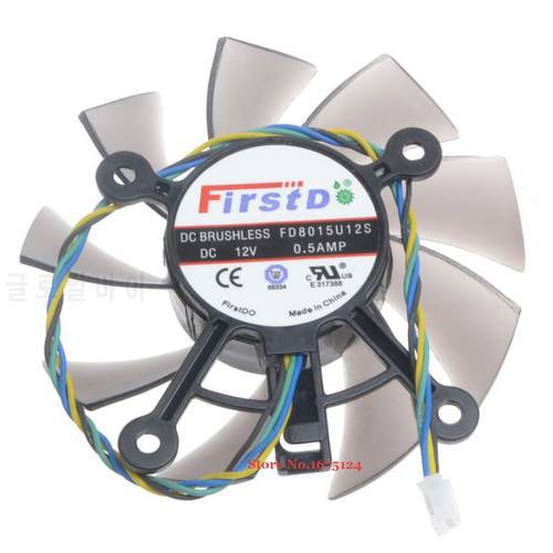 FD8015U12S 75mm DC 12V 0.5A 4 Wire computer cooler Fan radiator for Radeon HD 7770 8600 9800g video Graphics Card cooling