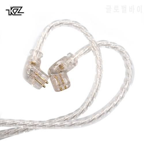 KZ Headphones Silver plated upgrade cable 2PIN 0.75mm High-purity silver plated flat cable ZEX Pro ZS10 Pro ZSN Pro X EDX Pro