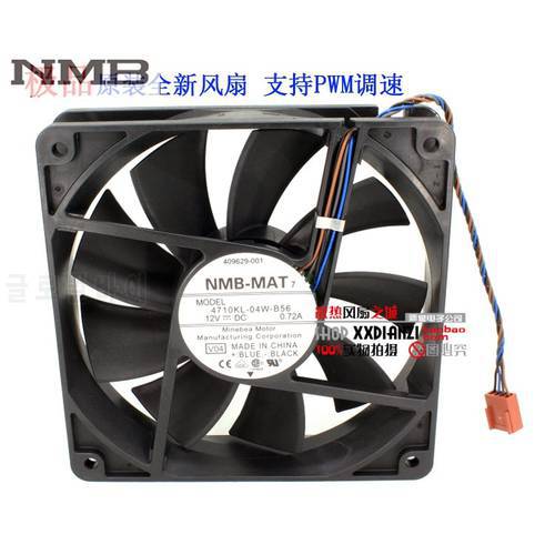 For NMB 4710KL-04W-B56 12cm 12025 120mm 0.72A 4-wire PWM industrial case axial cooling fans