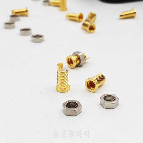 10 pcs Universal pin socket Female seat Built-in thread nut Mmcx pure copper gold plated copper(don&39t contain the shell)
