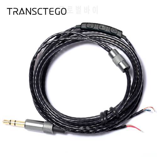 DIY Earphone Cable Accessories For Headphone Audio Upgrade High Purity OFC Repair Replacement Earphone Cable With In Line Remote