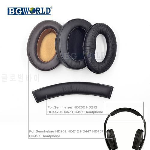 BGWORLD Upgrade New design cushion ear pads pillow cover earmuff for Sennheiser HD202 HD497 HD447 HD457 HD212 headphones sponge