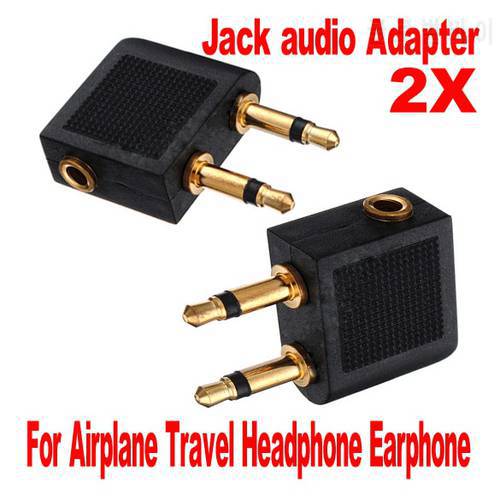 2 pcs 3.5mm Jack Airline Airplane Earphone Headphone Headset Jack Audio Adapter