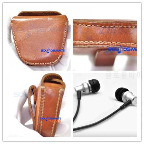 Outdoor Carrying Case Bag For Hifiman RE400 RE600 RE300 ES100 A I H In Ear Headphone EarBud Natural Leather by Handmade